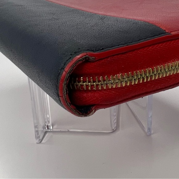 ♥️Celine Long Zip Around Wallet Red/Navy Blue!! 💙 - Picture 3 of 9